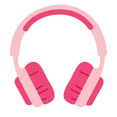 pink glamorous headphones for girl isolate on white background