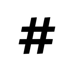 Obraz premium A solid black hashtag or pound sign, social media icon.