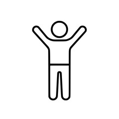 Obraz premium icon A person standing confidently with arms raised.