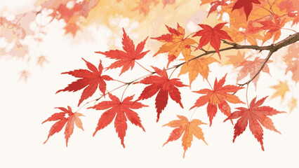 Sylvan Peace Japanese Maple Beautiful leafy tree isolated watercolor vector illustration svg