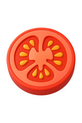3d A round tomato slice high quality realistic image