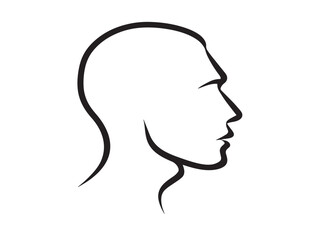 Flat clean outline icon for personal profile