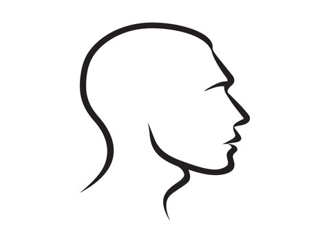 Flat clean outline icon for personal profile