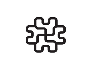 Flat logical puzzle icon in clean vector style