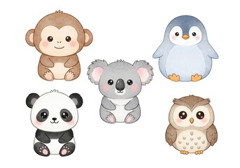 Adorable cartoon animals collection for children's projects and creative designs