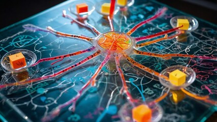 Innovative neuroscience experiment integrating advanced nanotechnology to explore brain function and neural interaction for scientific research and medical application