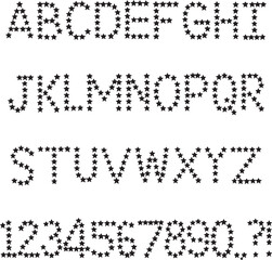 Stars Alphabet Lettering ABC Text Font