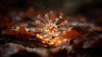 Abstract glowing virus illustration