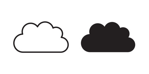 Cloud icon . Vector illustration with stroke and fill on a white background.