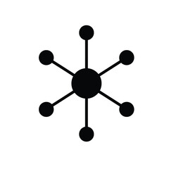 Vector illustration of a central node connecting to multiple peripheral nodes representing a network or communication system