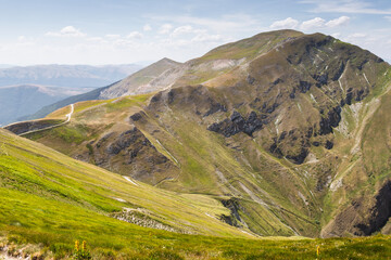 View from Pizzo Tre Vescovi in Sibillini Mountains, Marche, Italy