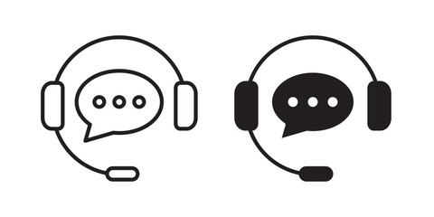 Virtual Assistant icon. Vector illustration with stroke and fill on a white background.