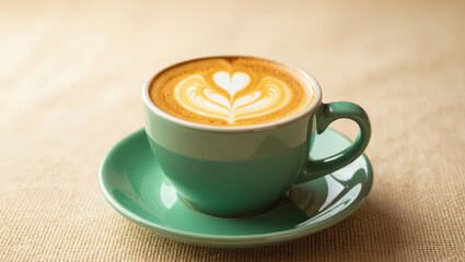 Savoring a perfectly crafted latte with beautiful heart-shaped art, a delightful morning ritual for coffee lovers