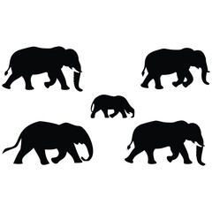 Black elephant silhouettes
