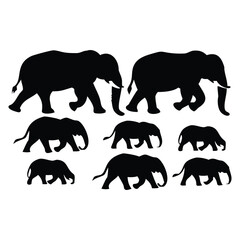 Black elephant silhouettes
