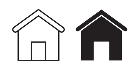 Home icon , Vector illustration with stroke and fill on a white background.