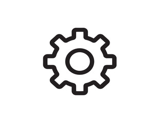 Gear settings illustration in outlined modern vector format
