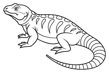 coloring page line art the uromastyx black vector