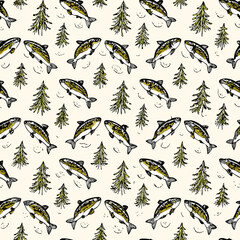 seamless pattern with leaves