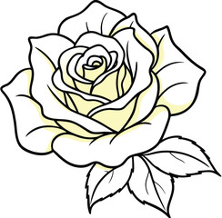 A vintage vector illustration of a single pink rose blossom with a seamless floral leaf pattern, perfect for nature-inspired art and design decoration