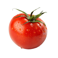Bright red fresh ripe tomato isolated on a transparent background png