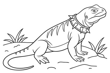 coloring page line art the chuckwalla black vector