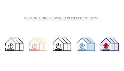 Green House icon design with white background stock illustration