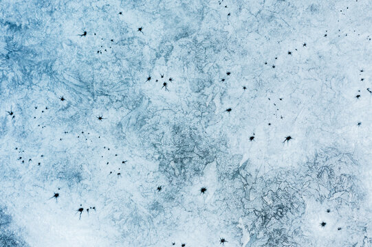 Top down view of mysterious ice patterns. Unique Arctic phenomenon. - Powered by Adobe