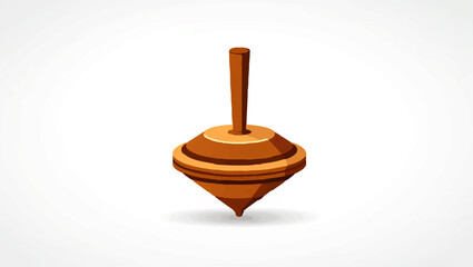 Wooden Dreidel Spinning Top Illustration

