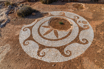 Ancient Mosaic at Cape Tainaron: Gateway to the Underworld, Greece, Mani, Peloponnese, Greece