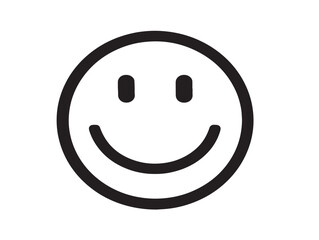 Fototapeta premium Happy smiley face icon in outlined vector drawing