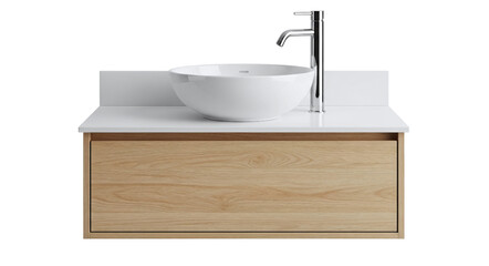 Modern bathroom vanity with vessel sink