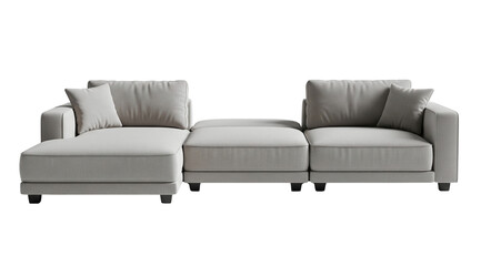 Fototapeta premium Modern gray l-shaped sectional sofa