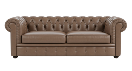 Classic brown leather chesterfield sofa