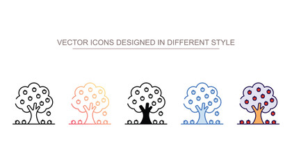Fruit Tree icon design with white background stock illustration
