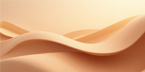 Abstract orange wave background with smooth golden silk texture and flowing curved design pattern