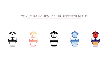 Flower Pot icon design with white background stock illustration
