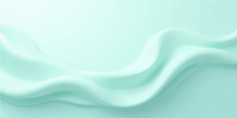 Gentle Mint Green Abstract Flowing Waves with Clean and Soft Artistic Background Themes