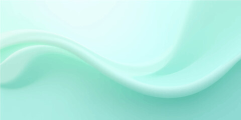 Mint Green Abstract Fluid Waves with Soft Curves for Calm and Clean Background Designs