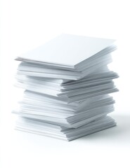 A stack of blank white papers