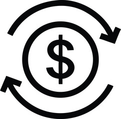 Money Vector icon. Banking, Wallet and Coins signs. Credit card, Currency exchange and Cashback service. Euro and Dollar symbols. Quality design elements. Editable stroke.
