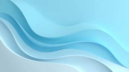calm minimalist wave shape in 3D, pastel blue gradient and smooth transitions
