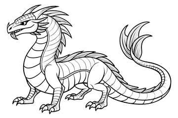Fototapeta premium coloring page line art the basilisk black vector