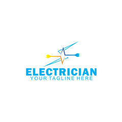 vector electric logo in blue, yellow,