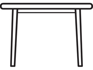 Table furniture icon in clean vector outline style