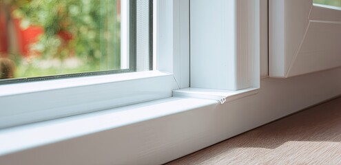 Fototapeta premium White window frame detail