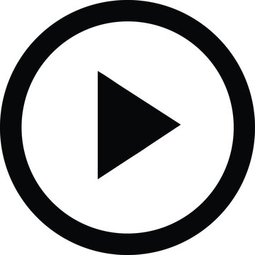 Play Video icon, meida player illustration sign. button symbol or logo.
