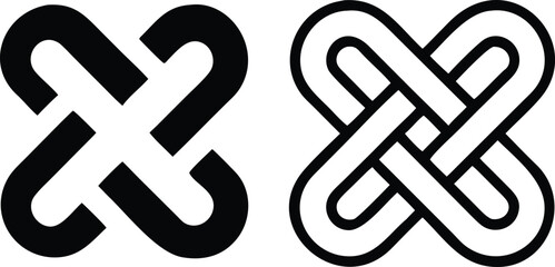 Interlocking icon vector set. combine illustration sign collection. interconnection symbol.
