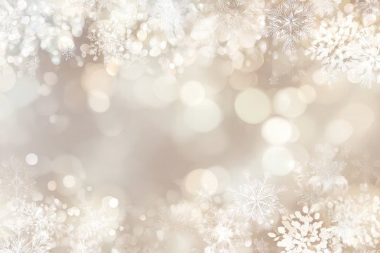 Soft, wintery background with snowflakes and bokeh