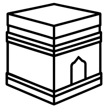 black and white kaaba icon clip art preview